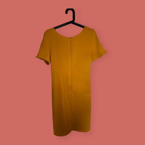 💛 ART + EPHECT TIE FRONT DRESS MUSTARD YELLOW SMALL - Picture 6 of 8